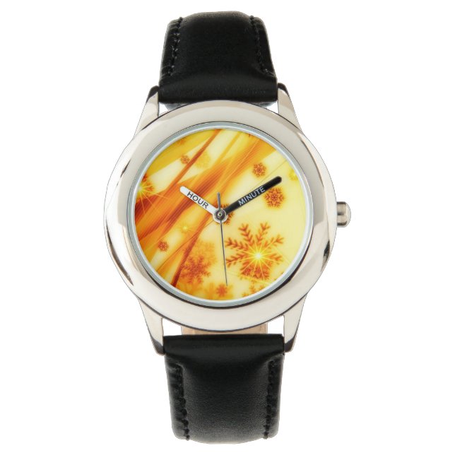 Golden Christmas Snowflakes Watch (Front)
