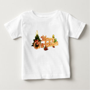 Golden Christmas Sparkle - Festive Tree Baby T-Shirt