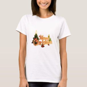 Golden Christmas Sparkle - Festive Tree T-Shirt