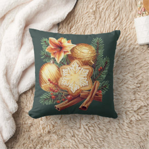 Golden Christmas Star with Cinnamon Cushion