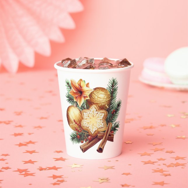 Golden Christmas Star with Cinnamon Paper Cups (Insitu)