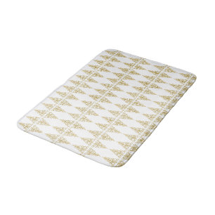 Golden Christmas Tree Bath Mat