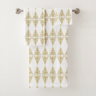 Golden Christmas Tree Bath Towel Set