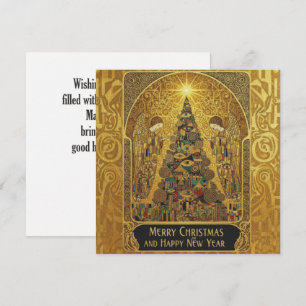 Golden Christmas Tree Card with Angels – Elegant H