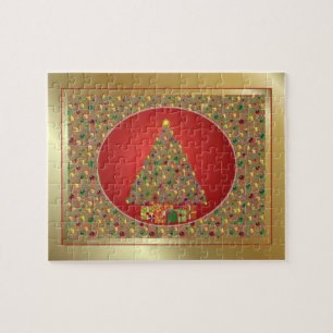 Golden Christmas Tree Jigsaw Puzzle