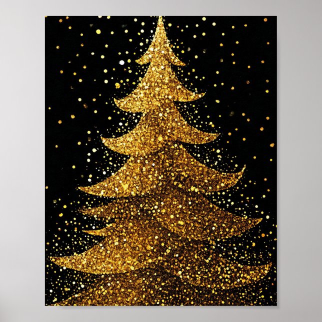 Golden Christmas tree Poster (Front)