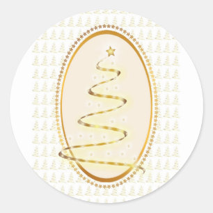 Golden Christmas Tree Sticker