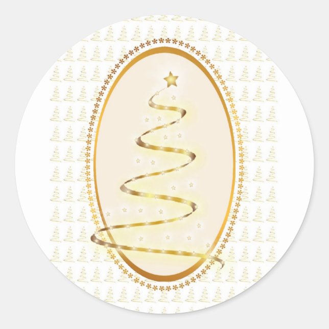 Golden Christmas Tree Sticker (Front)