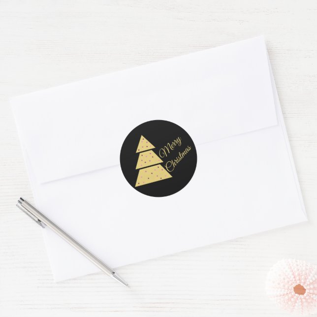 Golden Christmas Tree Sticker (Envelope)