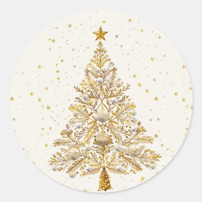Golden Christmas Tree Stickers (Front)