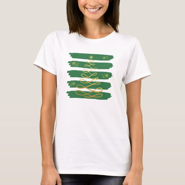Golden Christmas tree T-Shirt (Front)