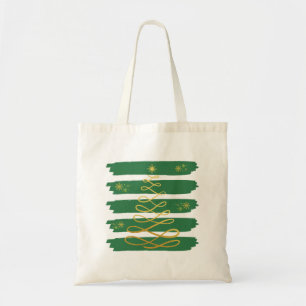 Golden Christmas tree Tote Bag