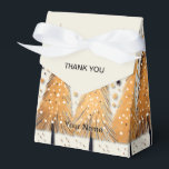 Golden Christmas Trees Shiny Snowflakes Holidays Favour Box<br><div class="desc">Golden Christmas Trees Shiny Snowflakes Holidays Favour Boxes. Unique,  beautiful,  stylish design. Easy to be personalised. Font style,  size and colours can be changed. Matching items available.</div>