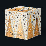 Golden Christmas Trees Shiny Snowflakes Holidays Favour Box<br><div class="desc">Golden Christmas Trees Shiny Snowflakes Holidays Favour Boxes. Unique,  beautiful,  stylish design. Easy to be personalised. Font style,  size and colours can be changed. Matching items available.</div>