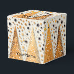 Golden Christmas Trees Shiny Snowflakes Holidays Favour Box<br><div class="desc">Golden Christmas Trees Shiny Snowflakes Holidays Favour Boxes. Unique,  beautiful,  stylish design. Easy to be personalised. Font style,  size and colours can be changed. Matching items available.</div>
