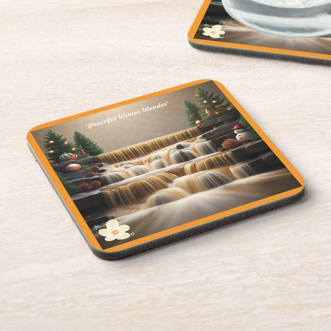 "Golden Christmas Wishes" Coaster (Left Side)