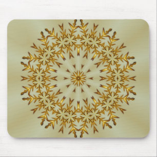 Golden Christmas Wreath Mouse Mat