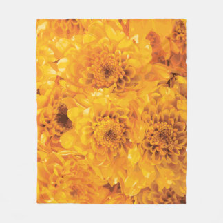 Golden Chrysanthemum Bouquet Blanket