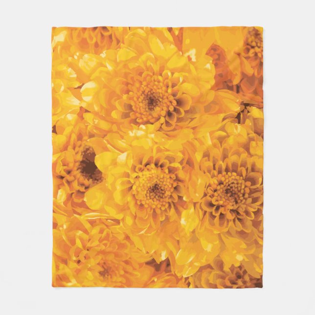 Golden Chrysanthemum Bouquet Blanket (Front)