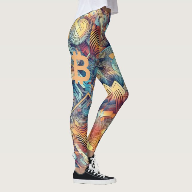 Golden Cipher Elegance Leggings (Right)