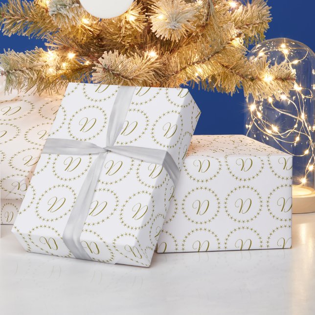 Golden Circle of Stars, Personalised Wrapping Paper (Holidays)