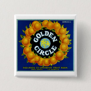 Golden Circle Oranges 15 Cm Square Badge
