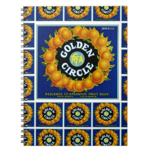 Golden Circle Oranges multi print Notebook