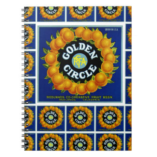 Golden Circle Oranges multi print Notebook