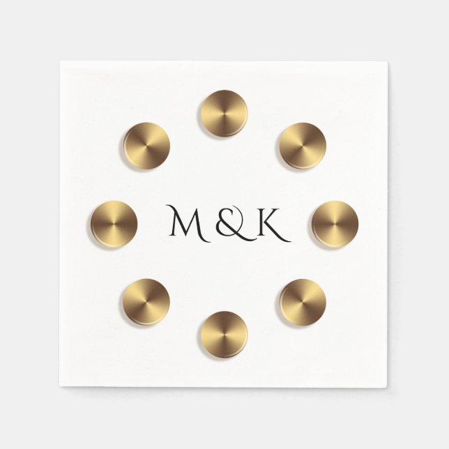 Golden circles design. Monogram. Napkin (Front)