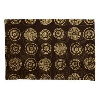 Golden Circles: Hand Drawn Pattern Pillowcase
