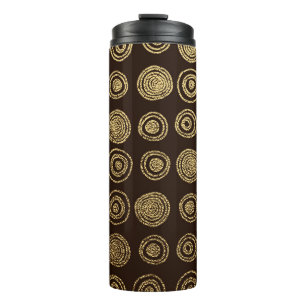 Golden Circles: Hand Drawn Pattern Thermal Tumbler