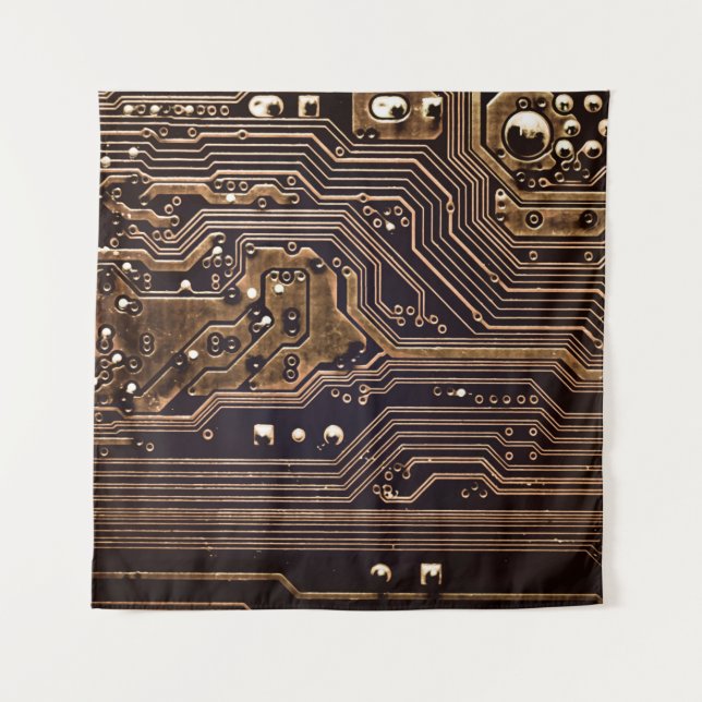 Golden circuit board. Electronic computer hardware Tapestry (Front)
