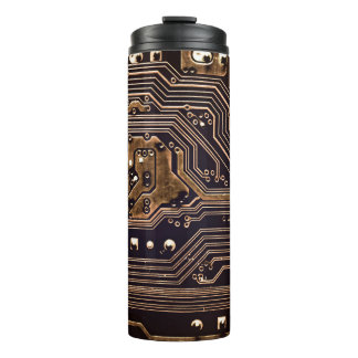 Golden circuit board. Electronic computer hardware Thermal Tumbler