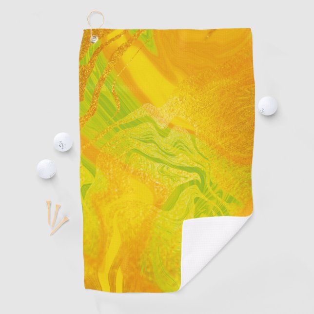Golden Citrus Marble Golf Towel (InSitu)