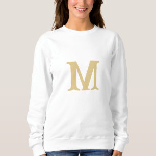 golden classic custom name initial women's sweatshirt