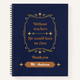 Golden Classic Teacher Appreciation Notebook