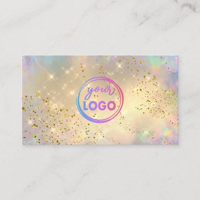golden cloud your logo on pastel colours business card (Front)