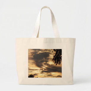 Golden Clouded Sunrise Large Tote Bag