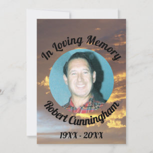 Golden Clouds Sunset Photo In Loving Memory Card