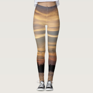 Golden cloudy Florida Keys Sunset Leggings