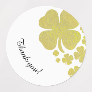 Golden Clover Shamrock Elegant Faux Gold Custom