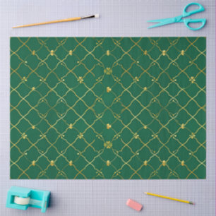 Golden Clovers, Emerald Sky Tissue Paper