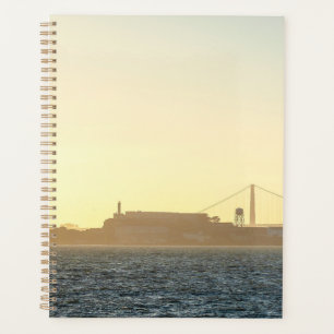 Golden Coastal Bridge Sunset Art Print Planner