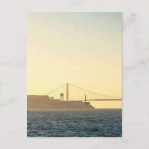 Golden Coastal Bridge Sunset Photo Art Print Postcard