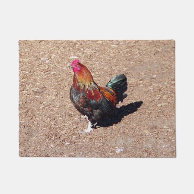 Golden Cockerel Rooster doormat (Front)