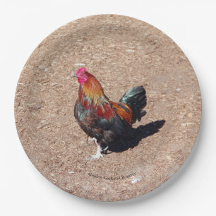 Golden Cockerel Rooster paper plate