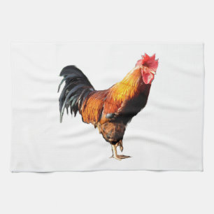 Golden Cockeril tea towel