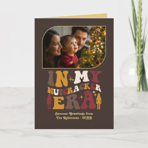 Golden Cocoa Fun Retro Christmas Photos Holiday Card