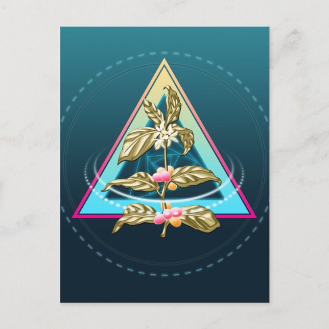 golden coffee plant postcard (Front)