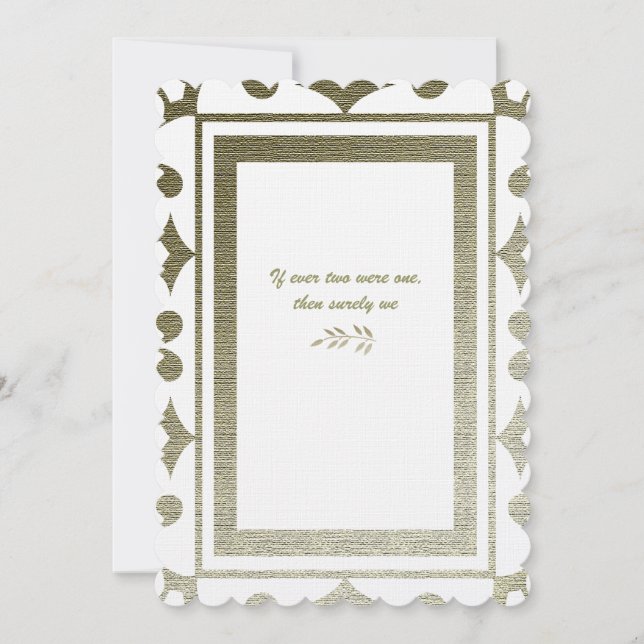 Golden Colonial Poetry Wedding Invitation (Front)